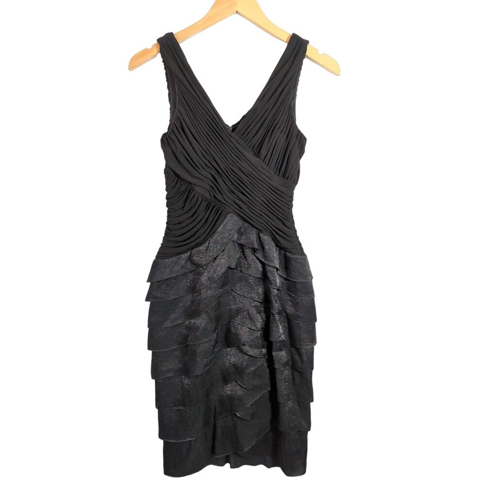 Sangria Sheath Dress‎ Womens 4 Black Cocktail Party Sleeveless V-Neck Form Fit